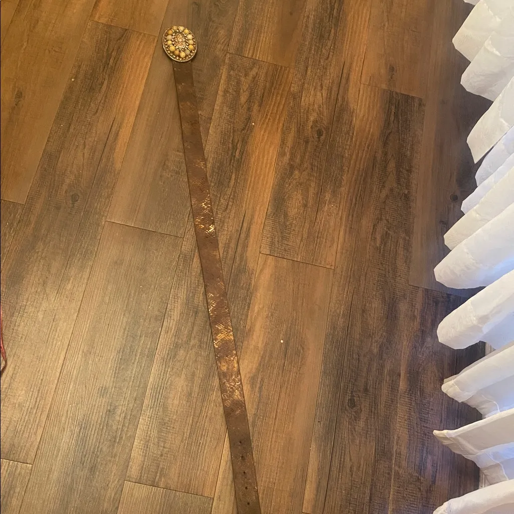 Chicos Brown Belt with Beaded Buckle - Image 3