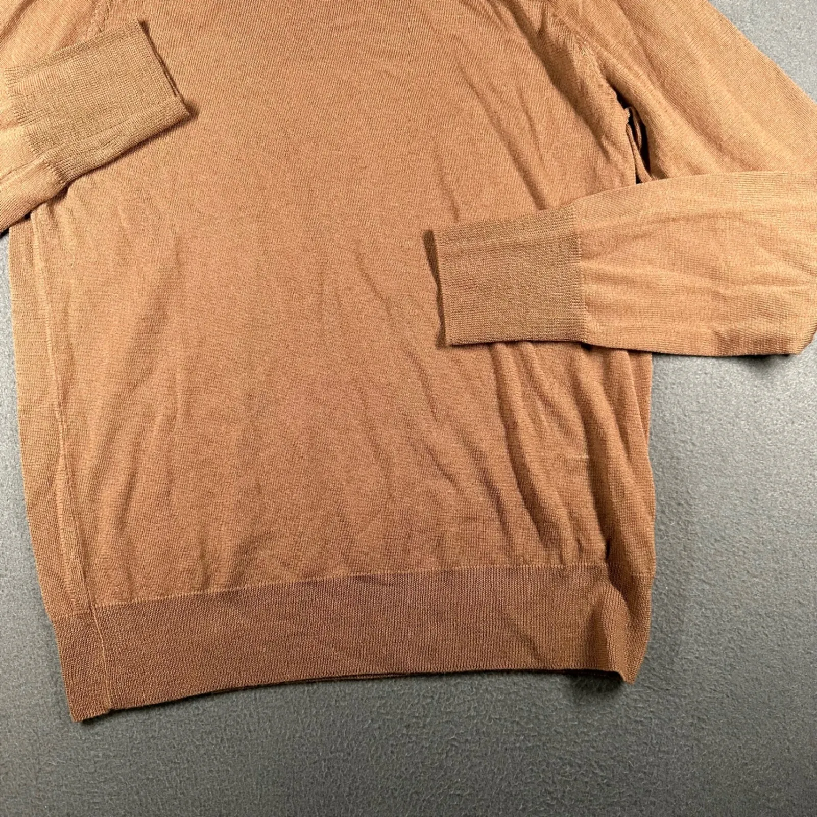 J Crew Wool Turtleneck Sweater Womens L Rich Brown 100% Merino Wool Long Sleeve - Image 3