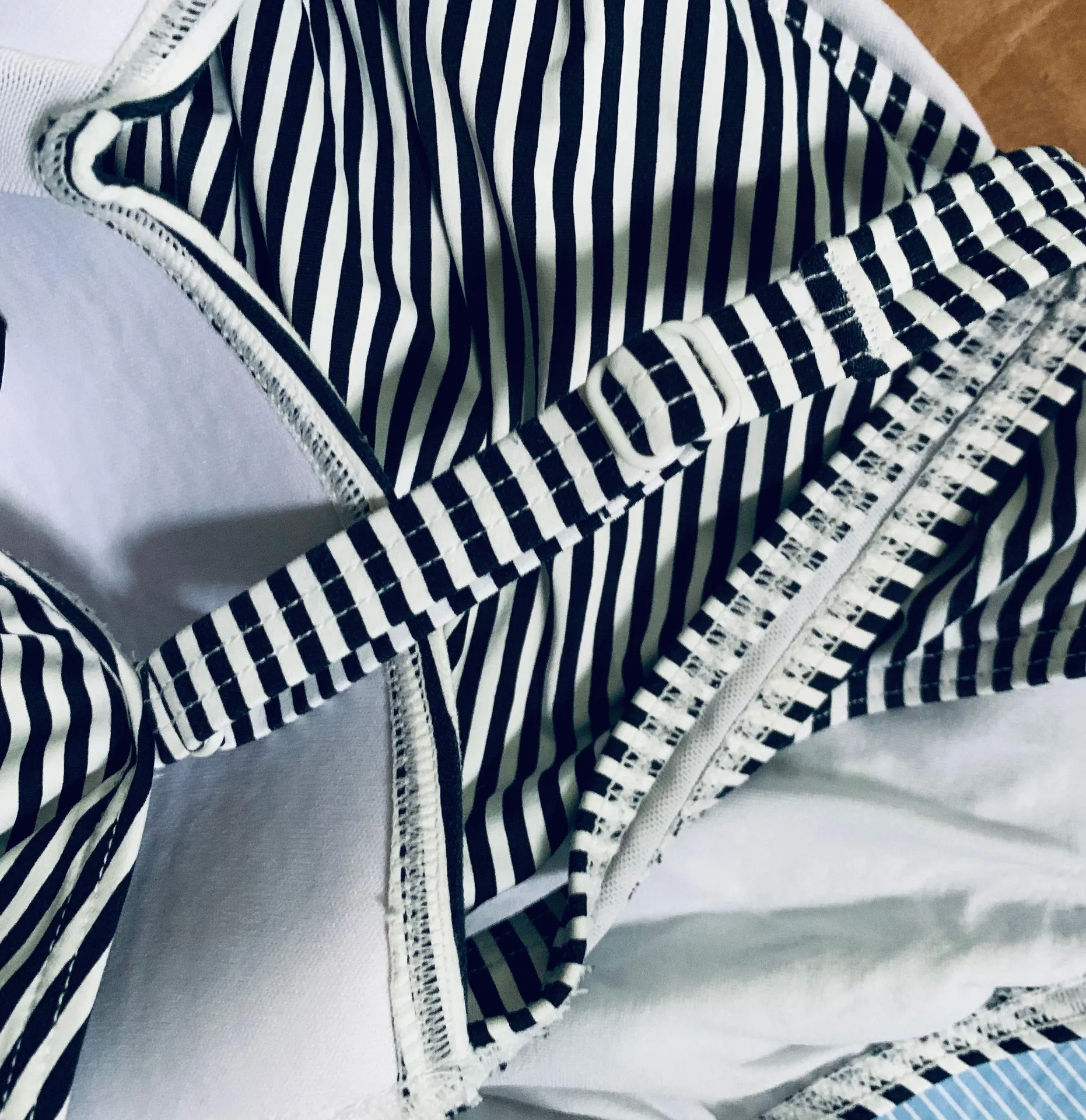 Black White Striped One Piece Bathing Suit - Image 8