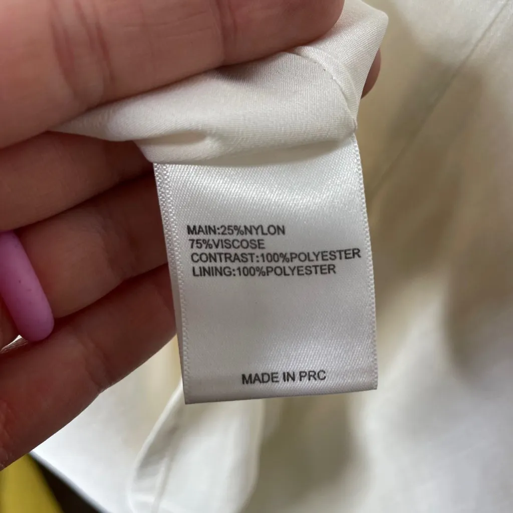 Finders Keepers Turning Tables Long Sleeve Dress Size XS White Sheer Paneled - Image 8