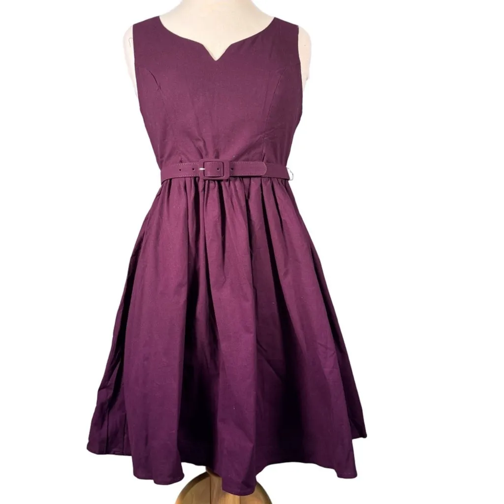 ModCloth To Thrill a Mockingbird Purple Fit and Flare Mini Cotton Dress Size M - Image 2