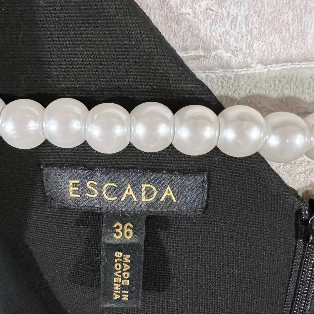 Escada Black Colorblock Sheath Dress Size 36 - Image 9