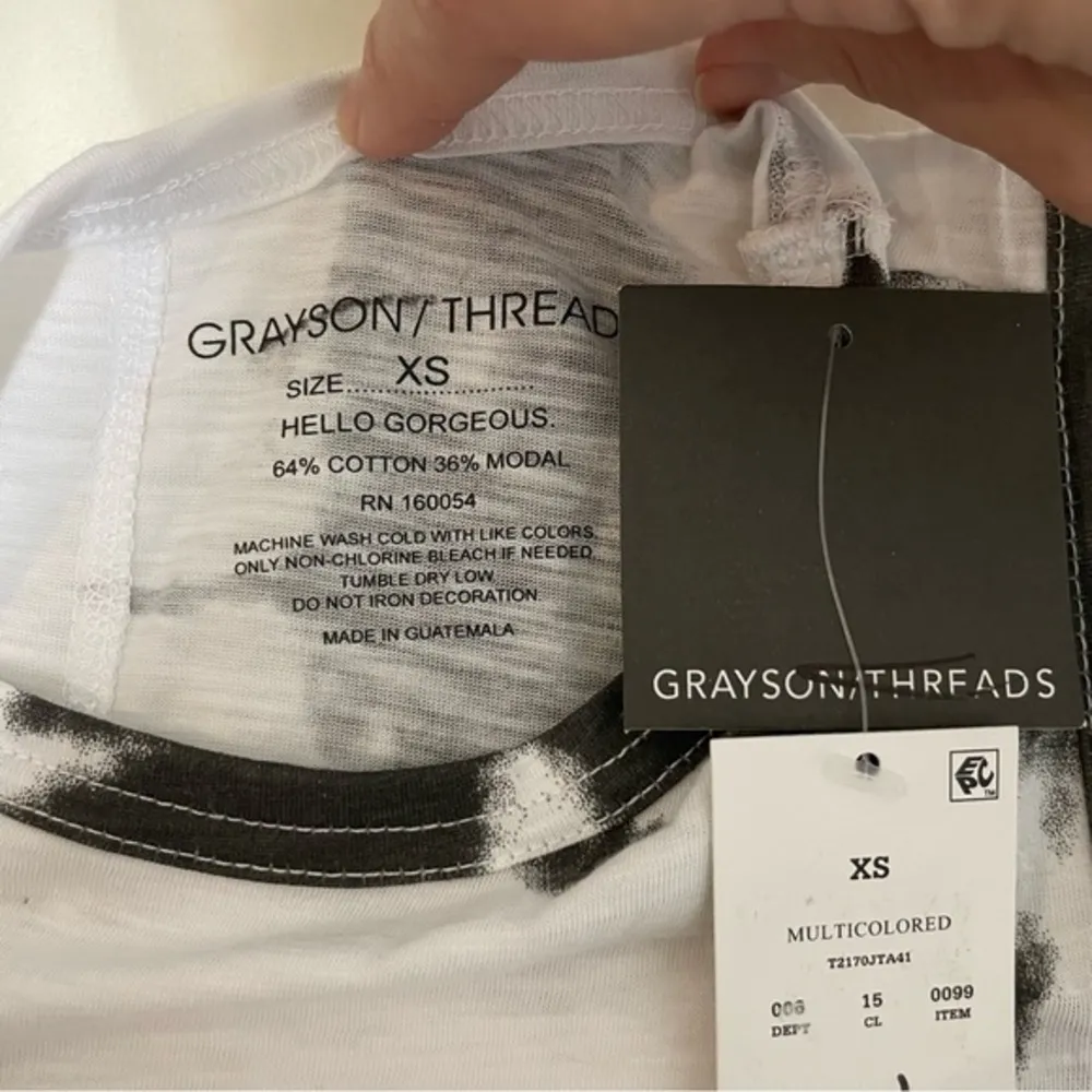 NWT Black White Cool Mom Tie Dye Ink Spot Muscle Tee Tank Top New - Image 3