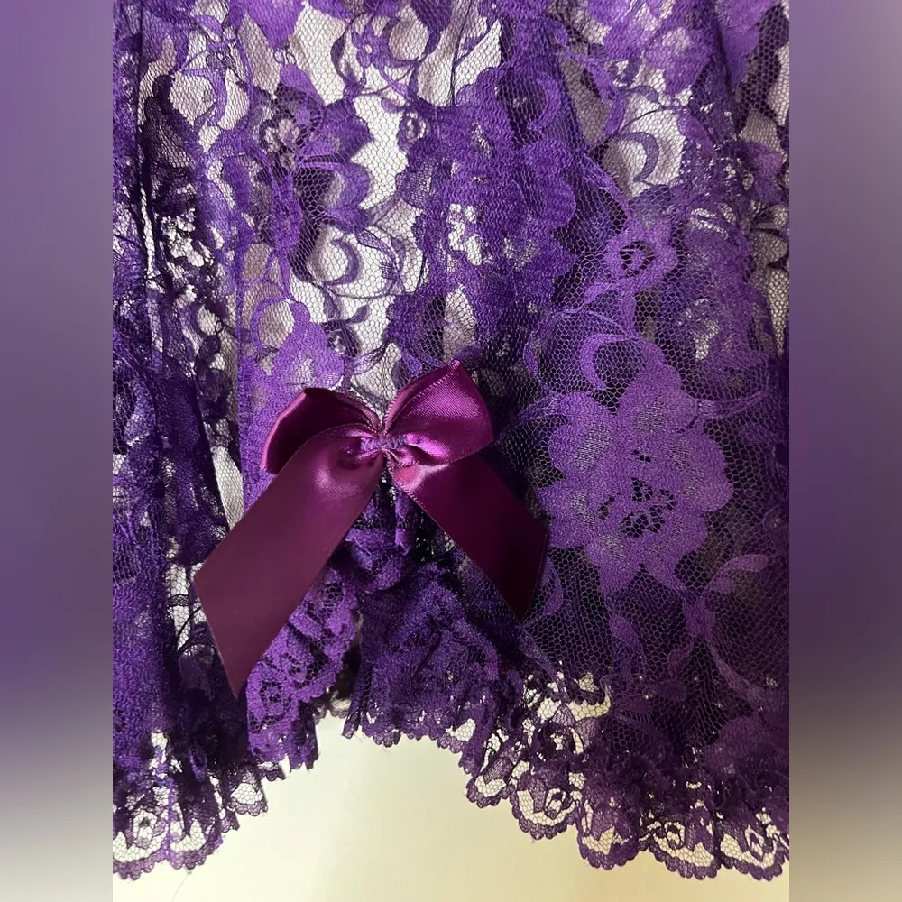 Vintage Purple Lace Baby Doll Lingerie - Image 3