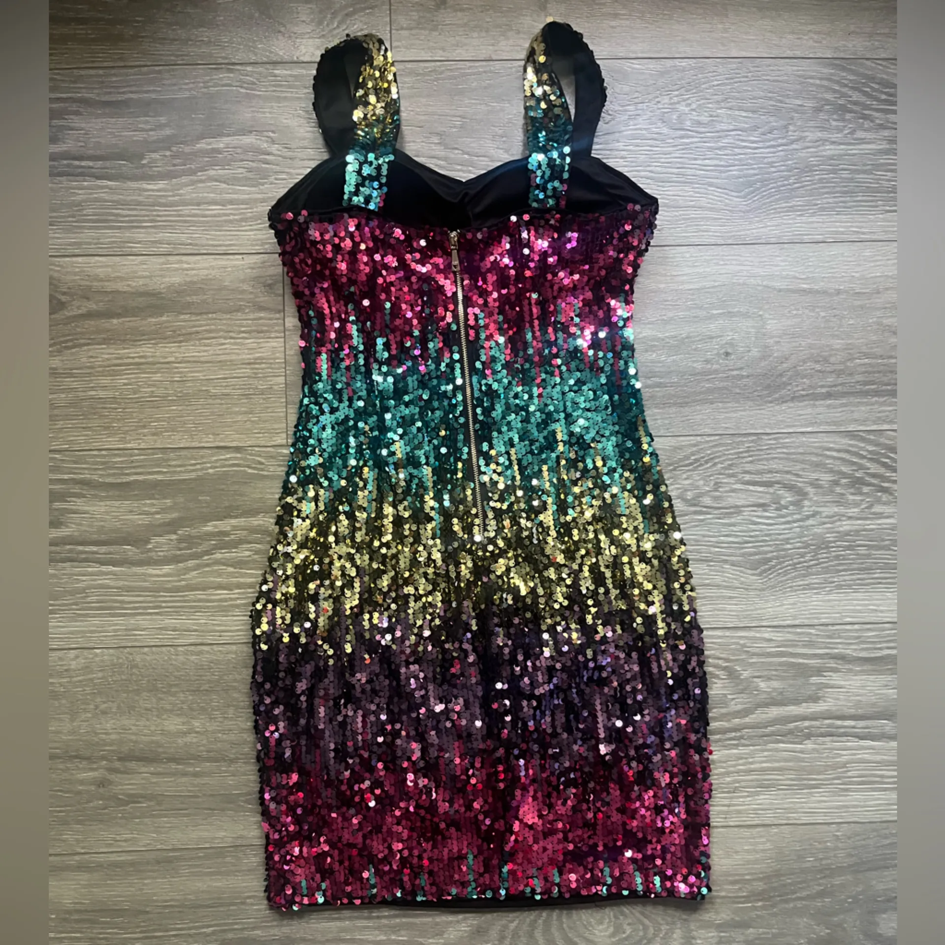 Marc New York Rainbow Sweetheart Bodycon Sequin Sleeveless Fitted Dress Size 4 - Image 2