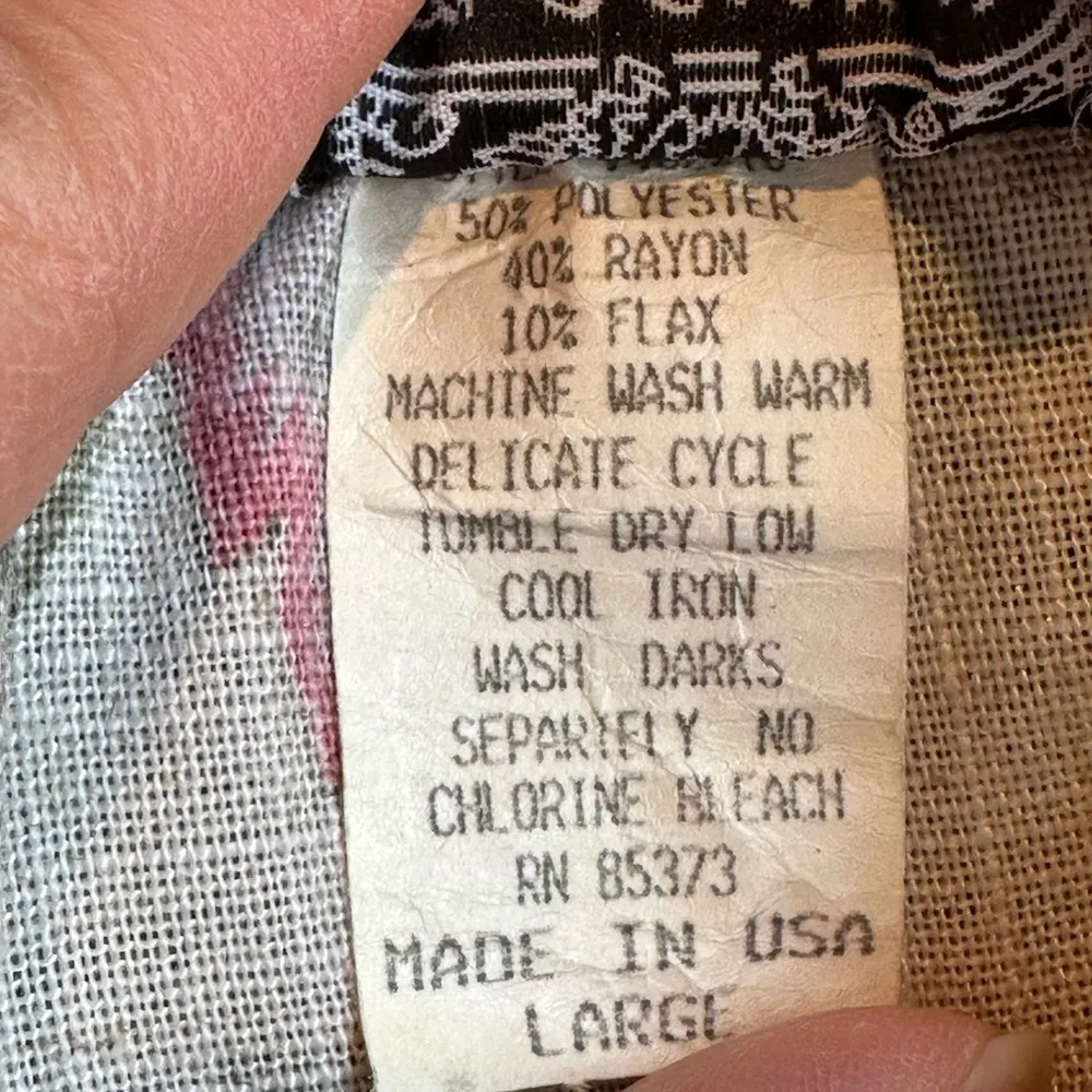 The Villager 80’S Cream Color Floral Print Skirt Set No Button Jacket SZ… Green Size L - Image 10