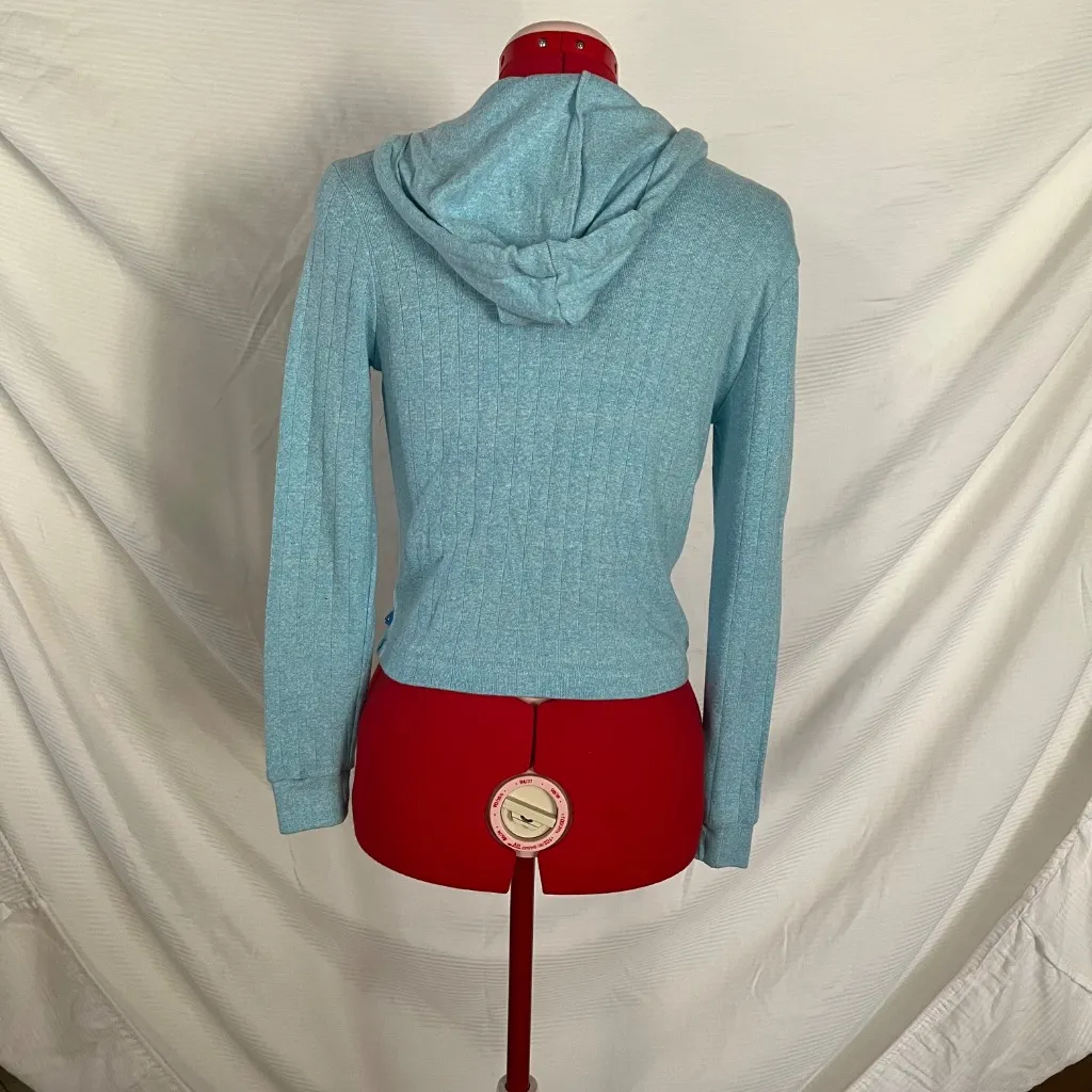 Roxy Heathered Sky Blue Zip Up Hoodie size Medium - Image 2