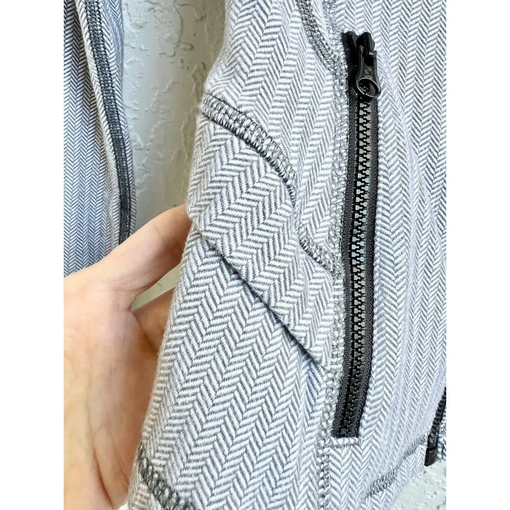 Lululemon Long Sleeve Striped Zip Up Define Jacket Heather Gray Women's Size S - Image 5