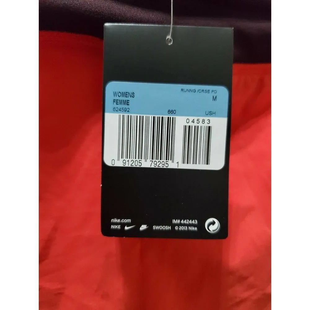 Nike Dri Fit Women's Solid Red Polyester Pull on Casual Stretch Shorts Size M - Image 3