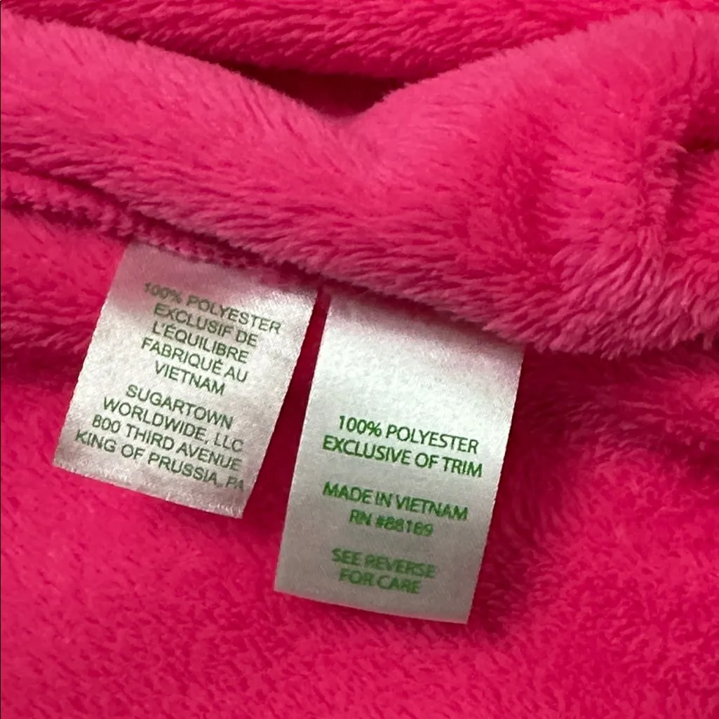 Lilly Pulitzer Elaine Plush Knit Pocket Soft Robe Pink Grenadine Size S/M - Image 15