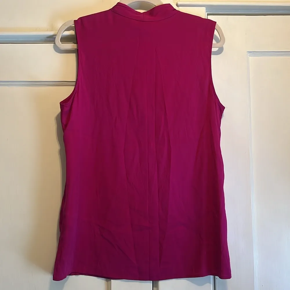 Theory  | Dark Pink Professional V-Neck Flowy Tank Top Size Large - Image 5