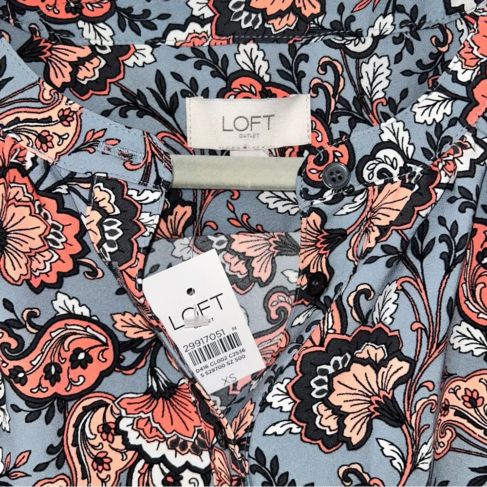 NEW Light Pink & Blue Loft Floral Design Sleeveless Dress Women’s Size X-Small! - Image 3