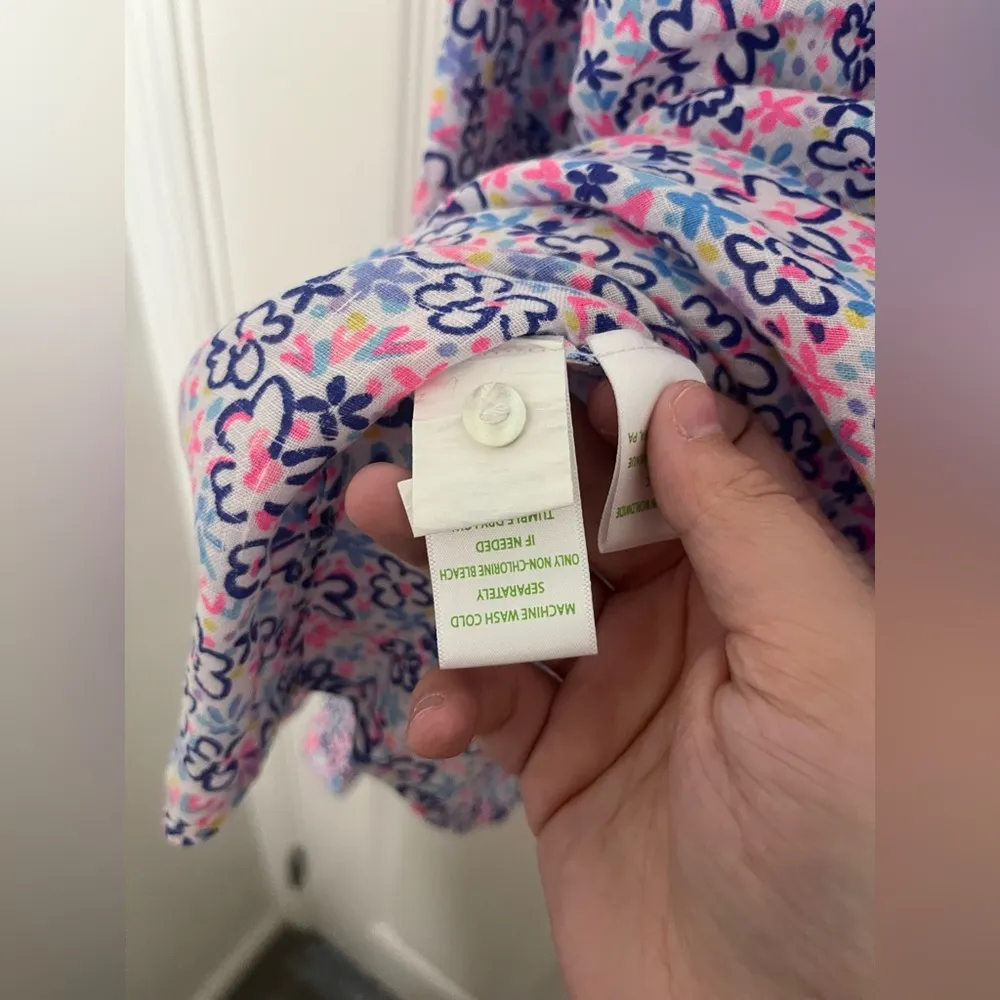 Lily Pulitzer Sea View Linen Floral Button Down Shirt - Image 10