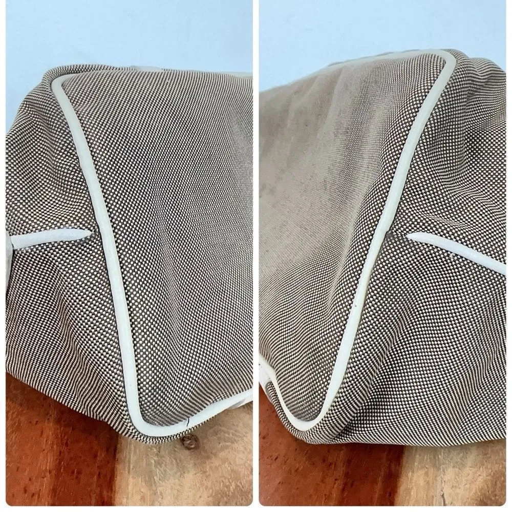 Pre-Owned Prada Beige/Brown Jacquard Logo Canvas‎ And Leather Top Handle - Image 12