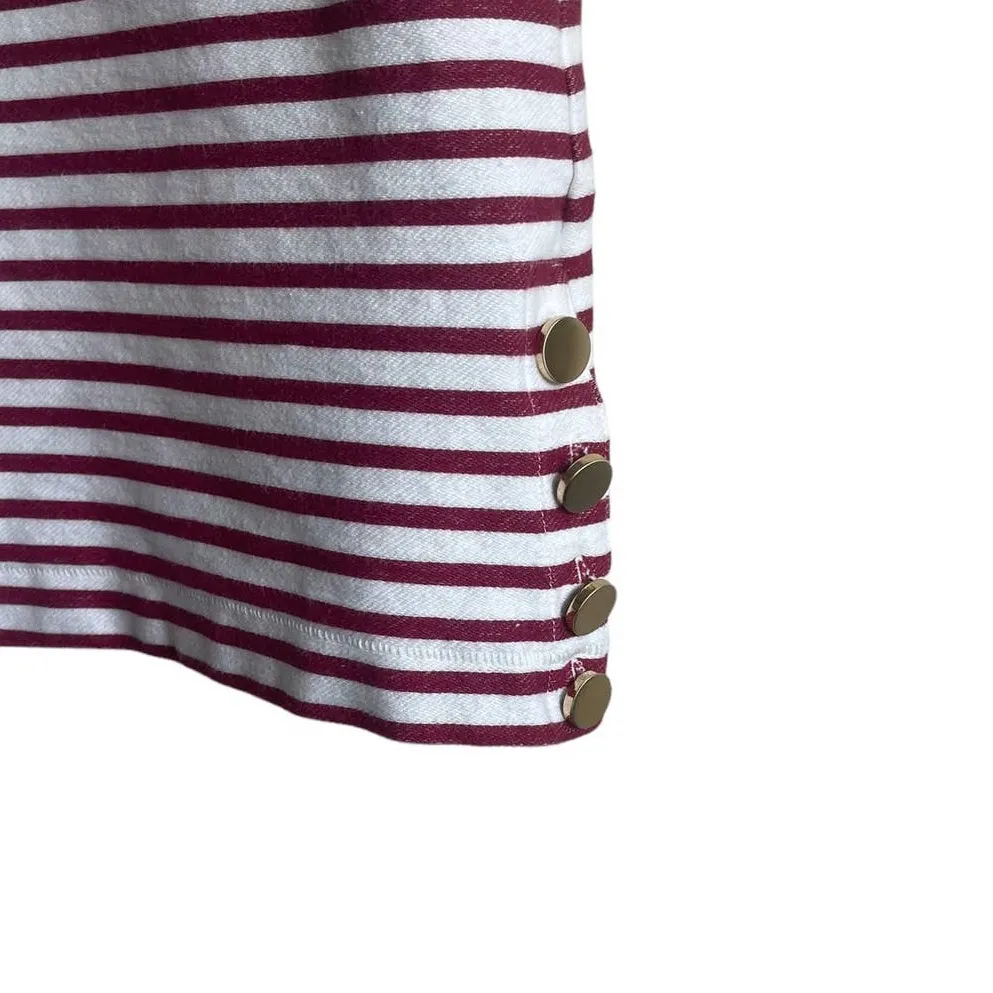 Ann Taylor Top Women XS Red Striped Cotton‎ Preppy Layer Coastal Nautical Vacay - Image 6