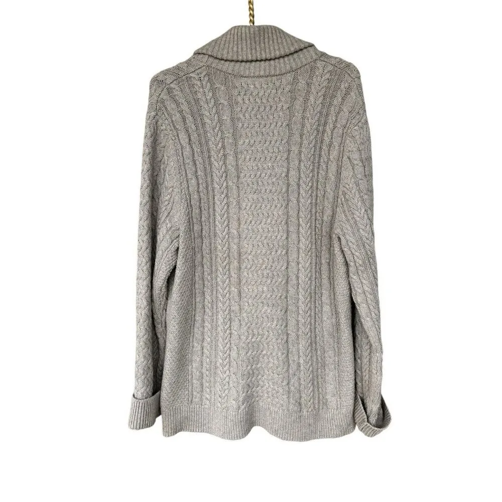 Pendleton  Womens Merino Wool Open Front Chunky Button Up Cardigan Sz Large Long - Image 4