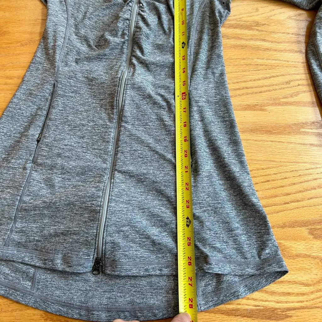 Athleta Zip-Up Hoodie Sweater Jacket Size XS Stretchy Hoody Walking Jacket Gray - Image 4