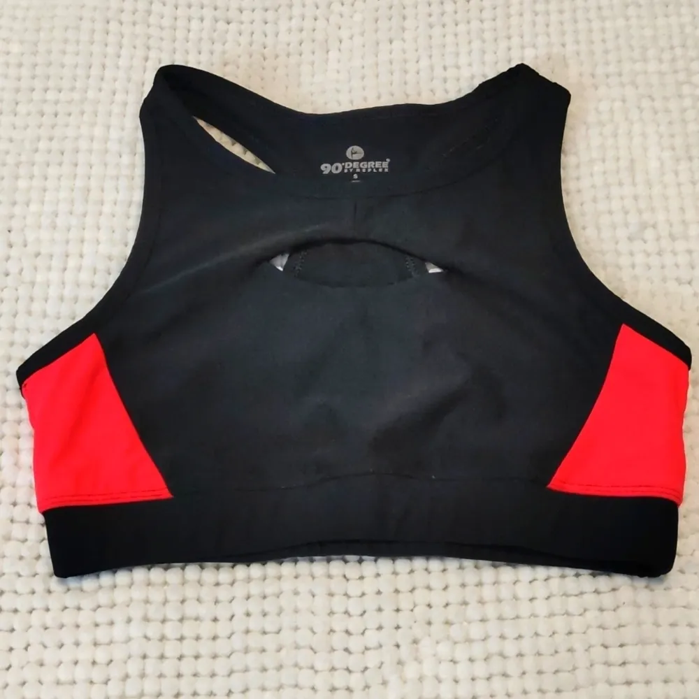 90 Degree Reflex Black Pink Racerback Sports Bra Activewar Size Small EUC #0430 - Image 2