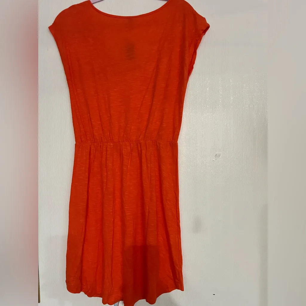 Old Navy Vibrant Orange Midi Dress - Image 4