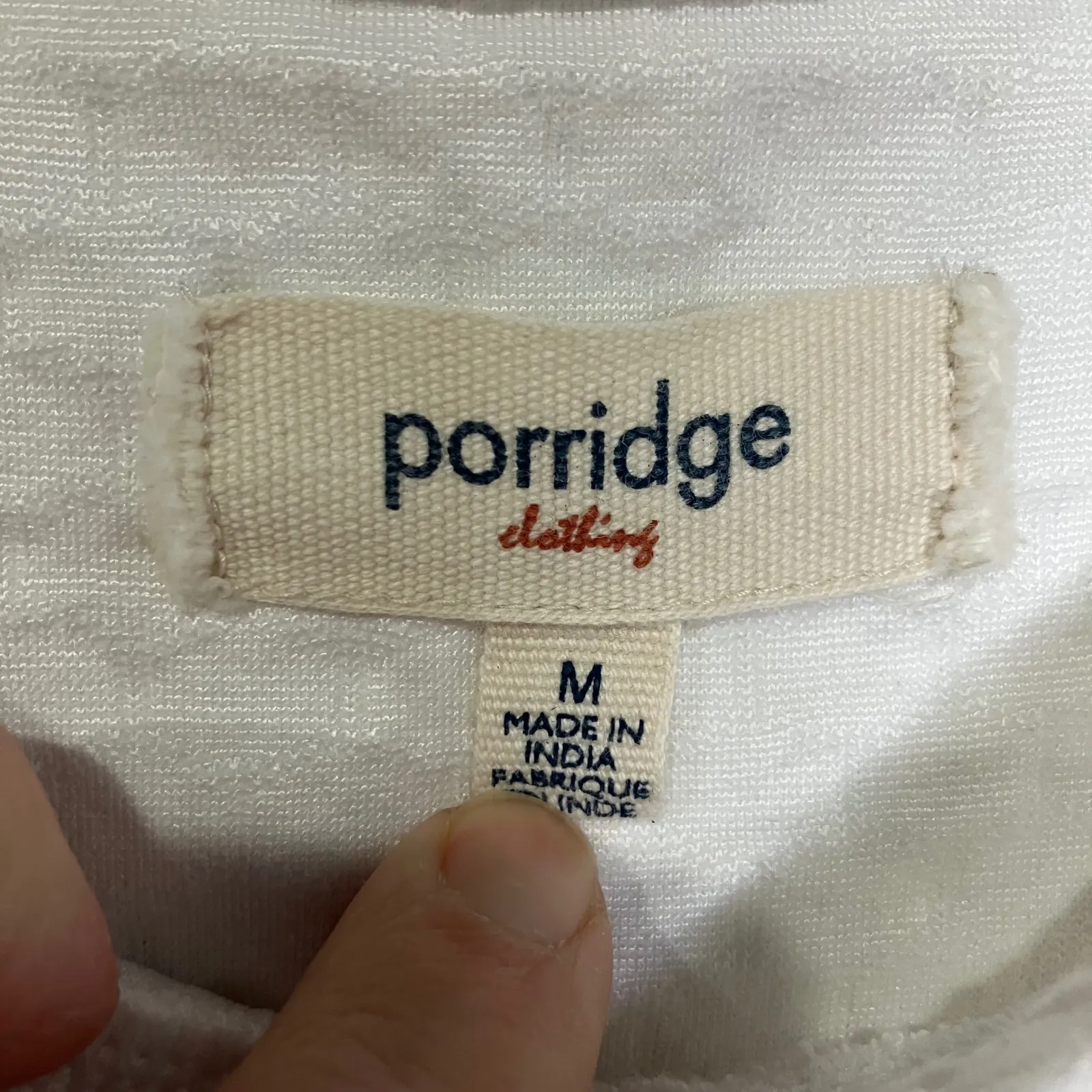 Anthropologie Porridge white texture long sleeve sweatshirt blouse women medium - Image 7