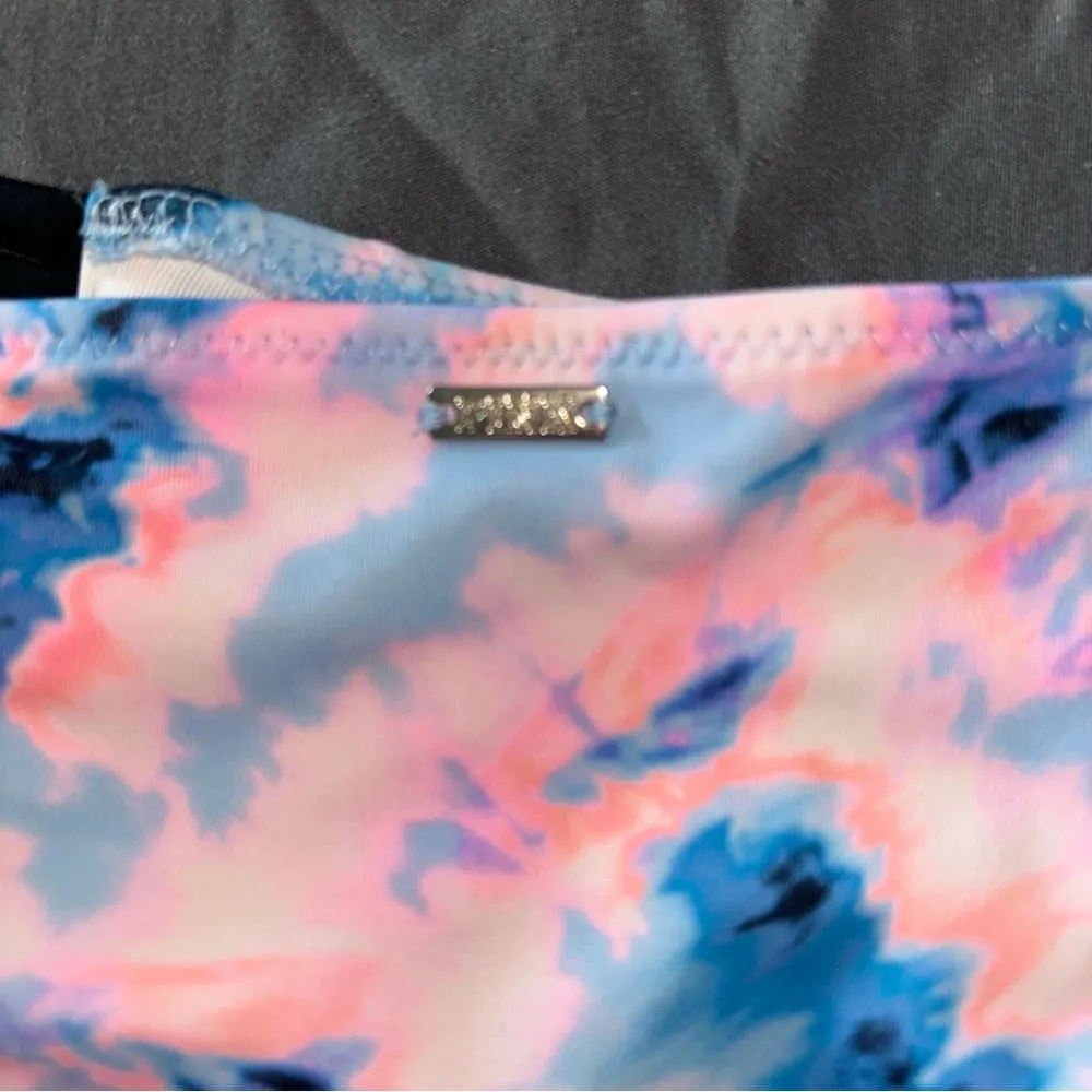PINK Victoria's Secret Blue and Pink Tie-Dye high waist bikini bottoms - Image 3