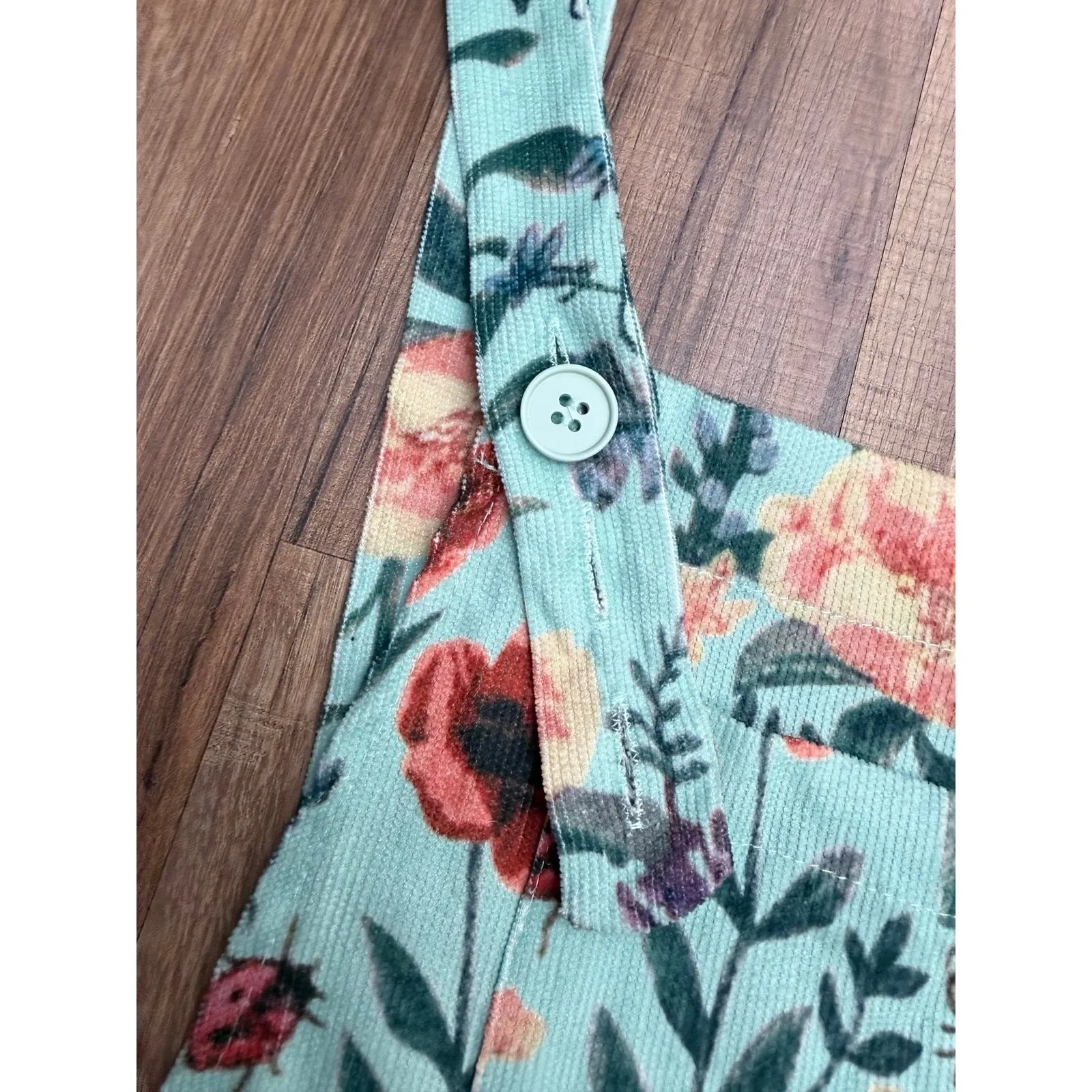 Cider Floral Corduroy Jumpsuit Overalls Wide Leg Adjustable Straps Size M‎ NWOT - Image 4