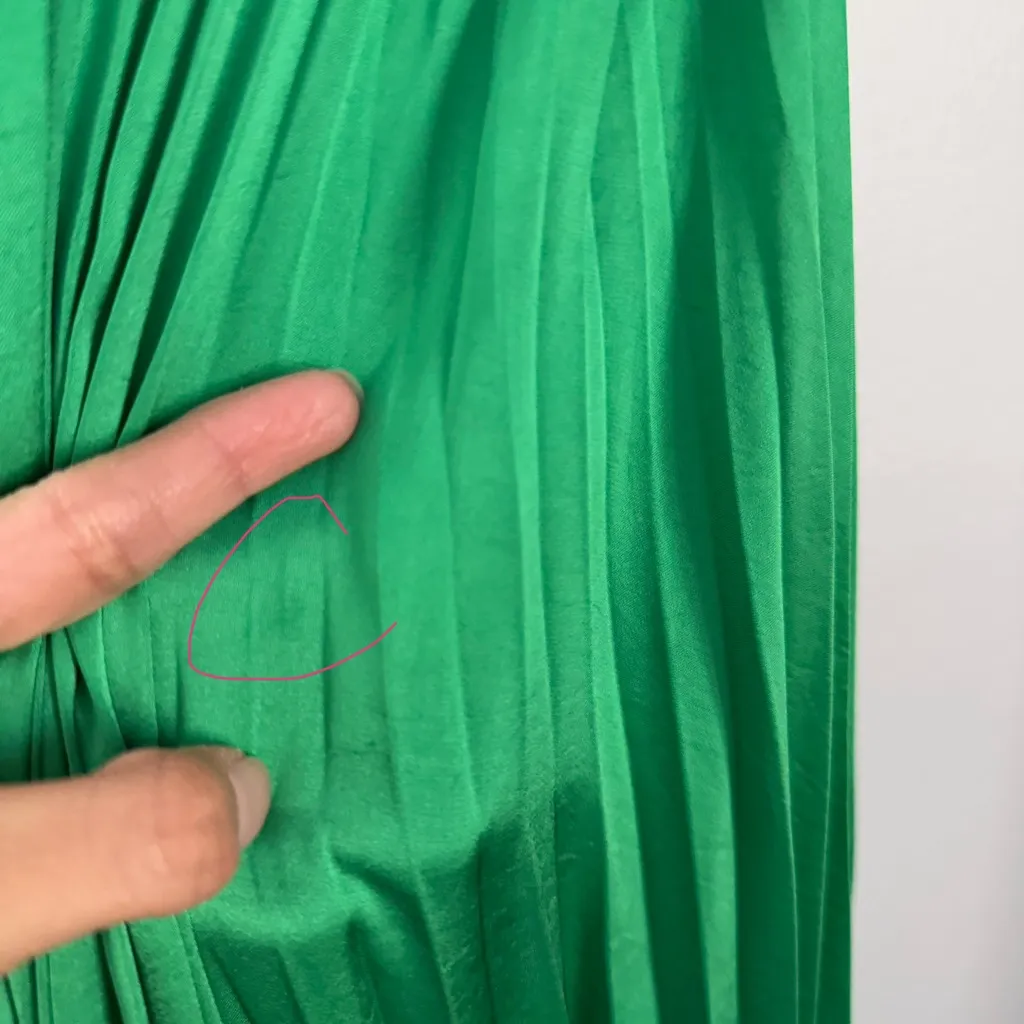 A.L.C. 10 NEW Renzo II Midi Dress Pleat Kelly Green Holiday NYE Asymmetrical - Image 5