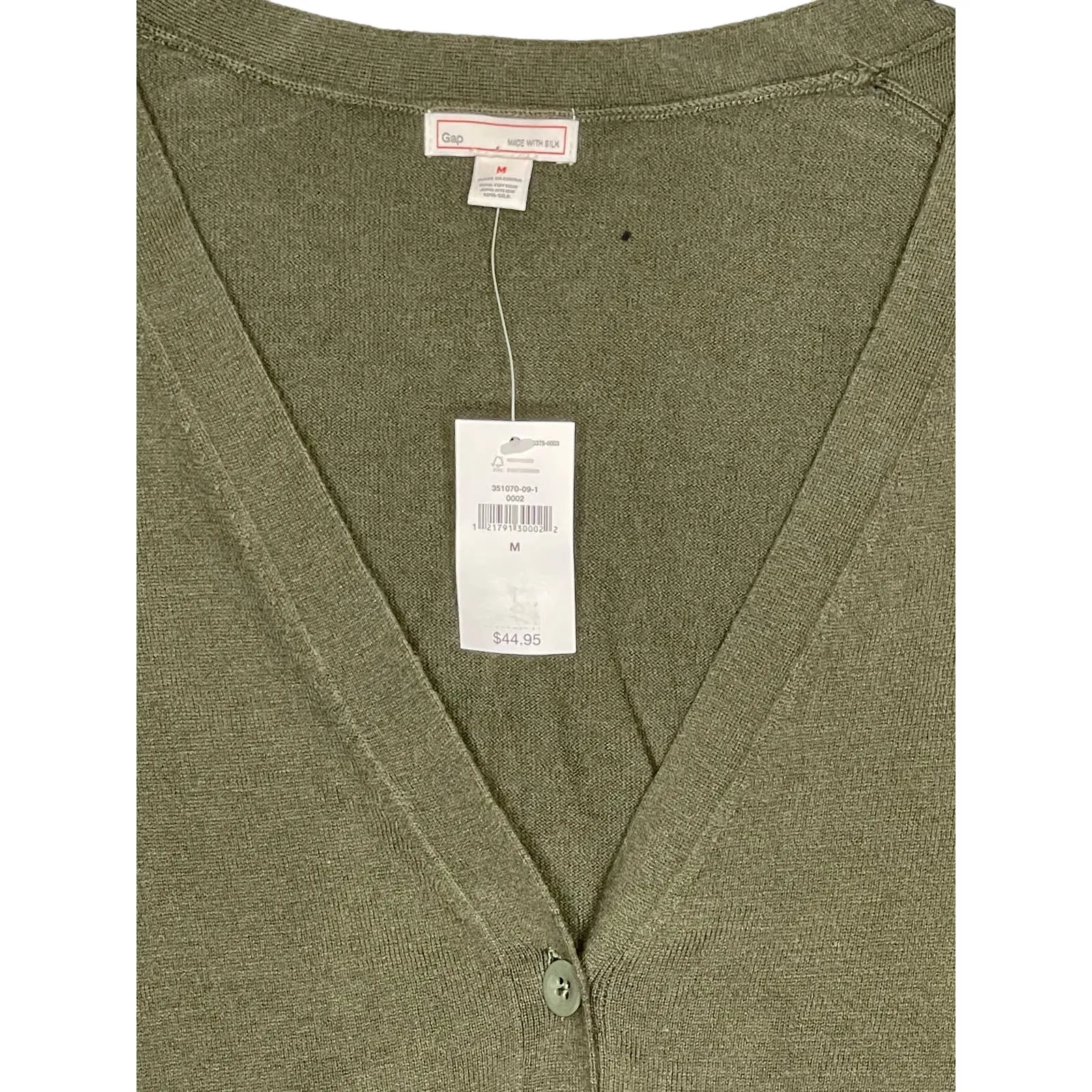 Gap Women's Cardigan‎ Sweater Cotton Button Up Relaxed Fit Cozy Green Medium NWT - Image 5