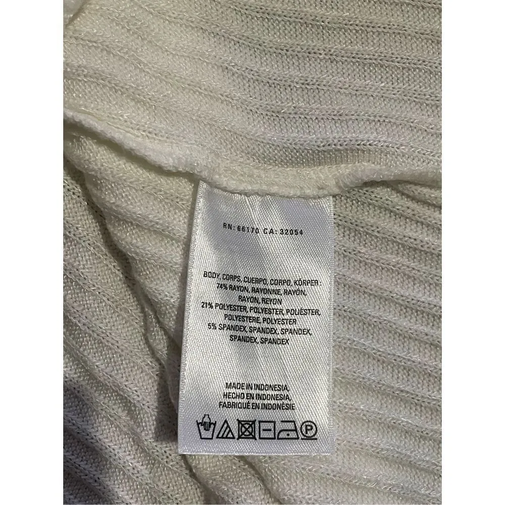 Anthropologie Saturday Sunday Ivory Brushed Ribbed cowl Neck Pullover Sweater wh - Image 10