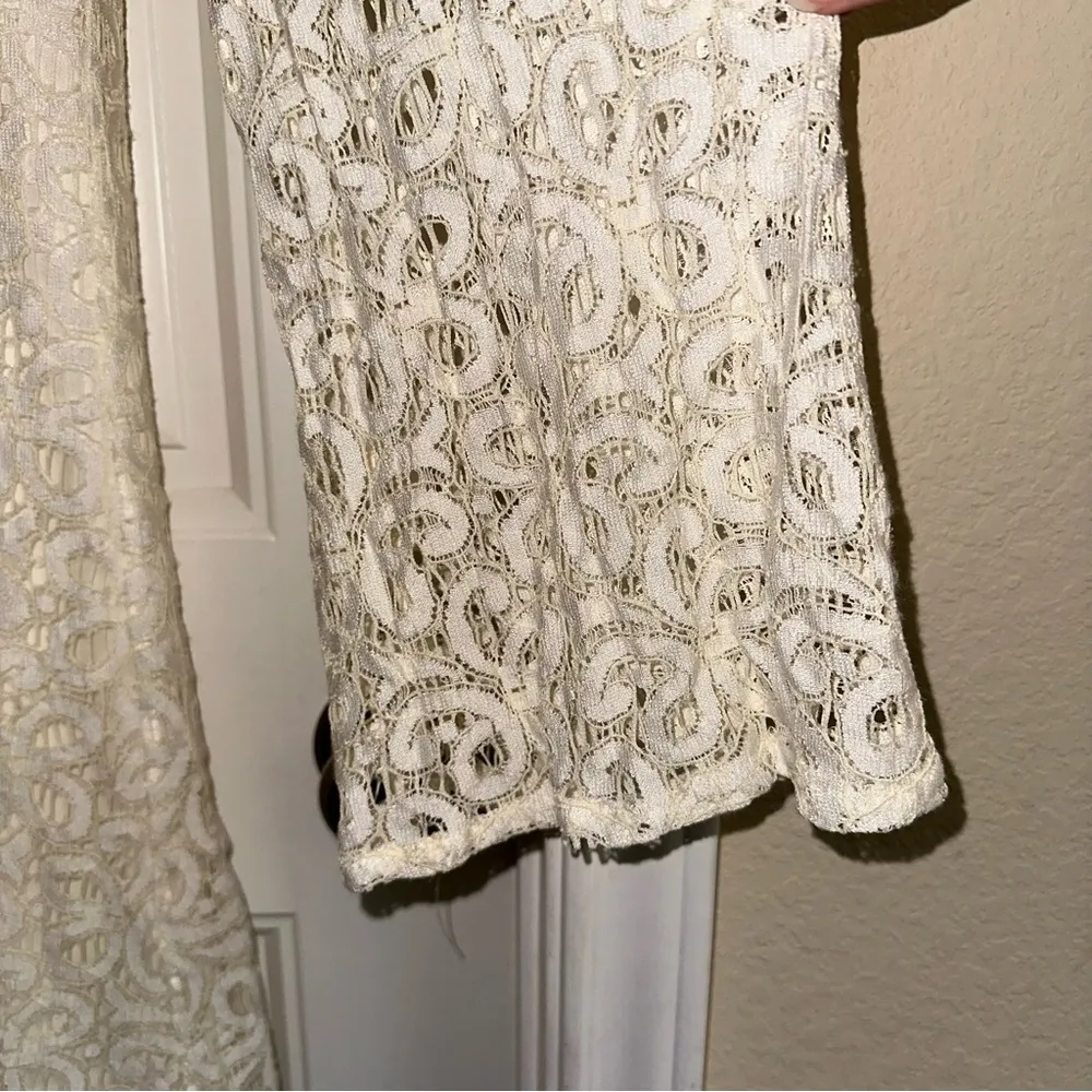 Umgee ivory lace Boho bell sleeve shift dress women 1XL - Image 8