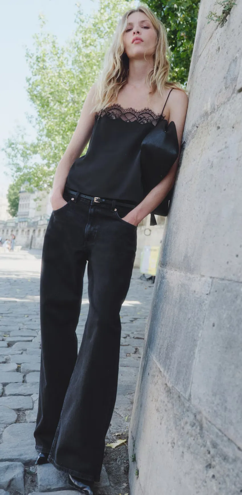 H&M cropped wide high waist jeans - Image 1