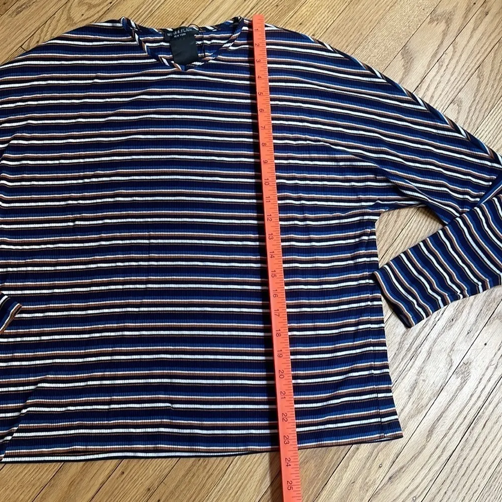 WEAR & FLAIR multicolored striped ribbed t - Image 3