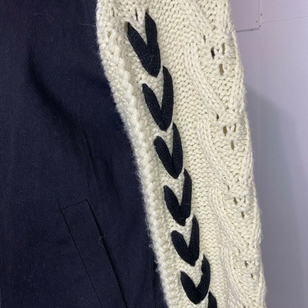 Ellison Womens Medium Black Laced Sweater Sleeve Full Zip Jacket - Image 3