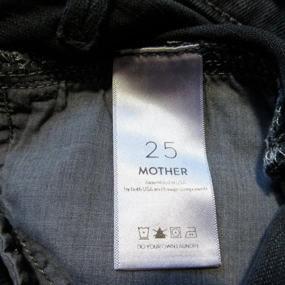 NWT Mother Superior Dazzler Front Yoke Short Fray in Faded Black Denim Shorts 25 - Image 5