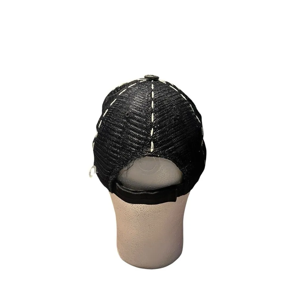 Four Forty One Rhinestone Patch strapback adjustable trucker hat y2k Black - Image 4