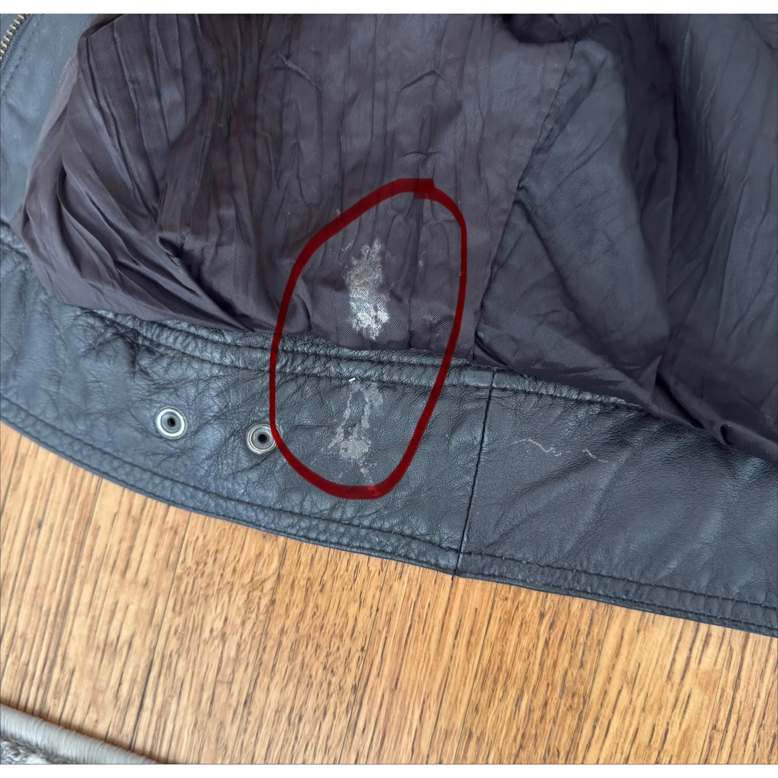 Brass Plum Nordstrom Black Genuine Leather Bomber Jacket Mens Medium - Image 10