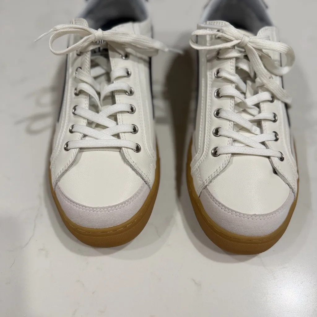 Nothing New Women’s Saga One Navy and White Sneakers with Tan Sole Size 9 - Image 3