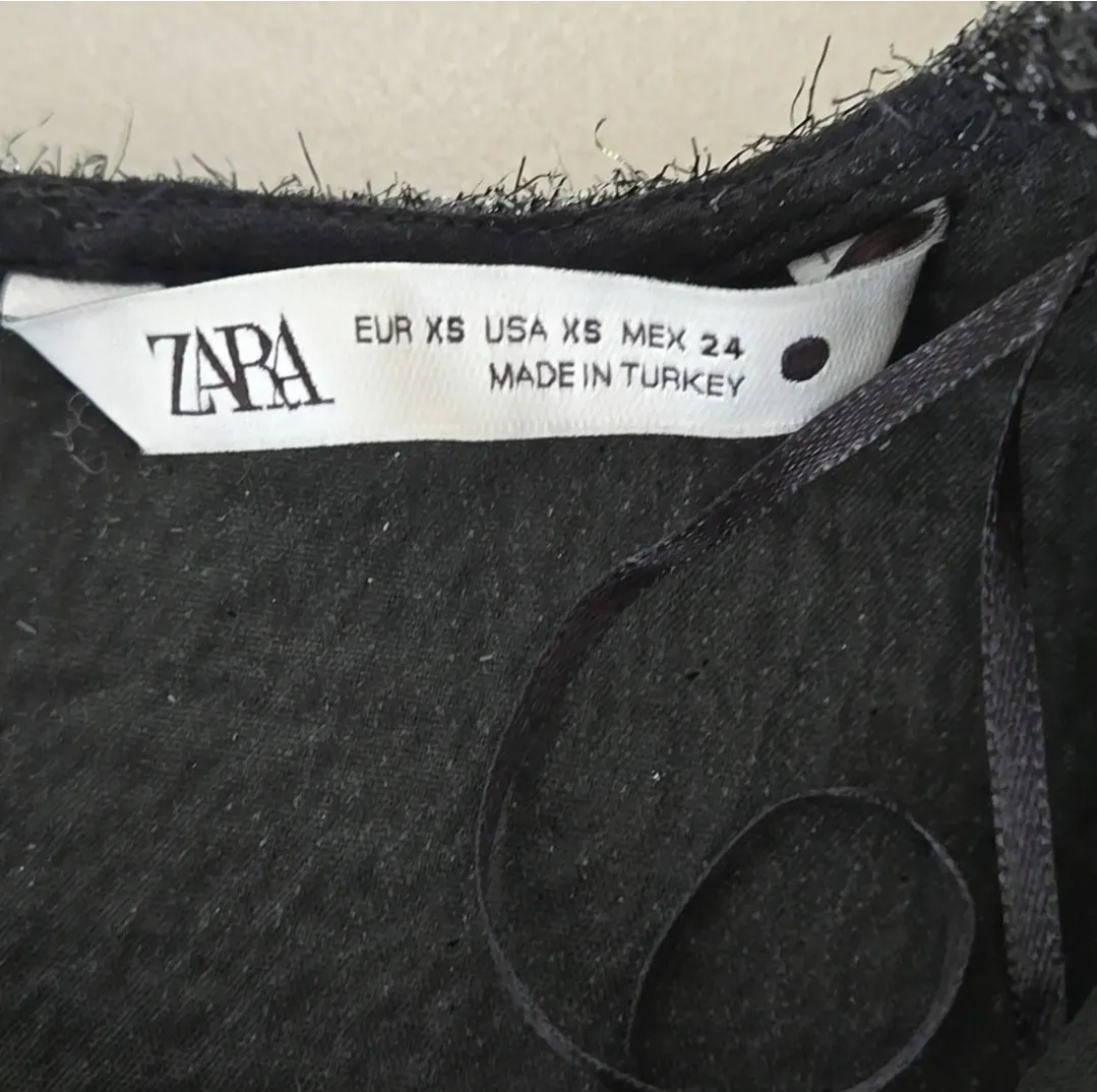 New Zara Elegant Vintage Look Black Sleeveless Fuzzy Dress - Image 7