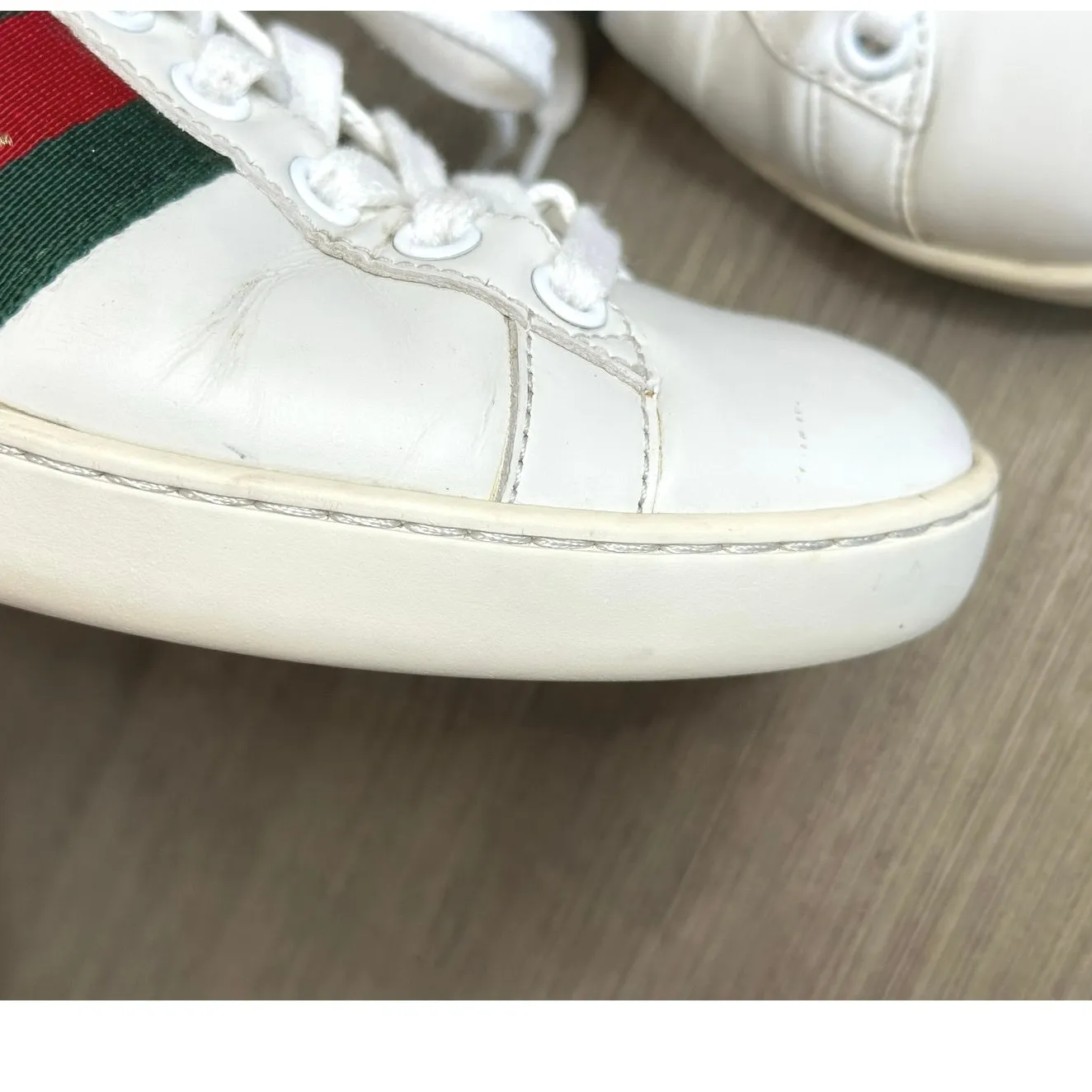 Gucci  Ace Bee Embroidered Leather And Python women's Sneakers Size 36 MSRP $950 - Image 14