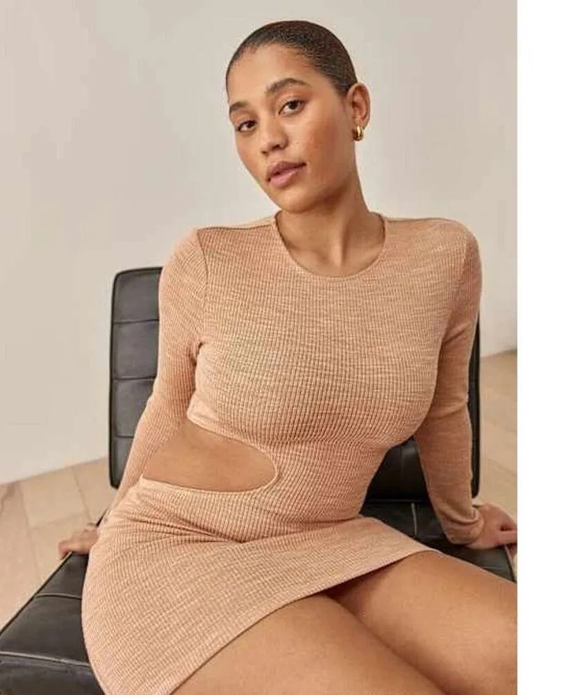 $128 Reformation Tracy Knit Mini Dress Size XS - Image 2
