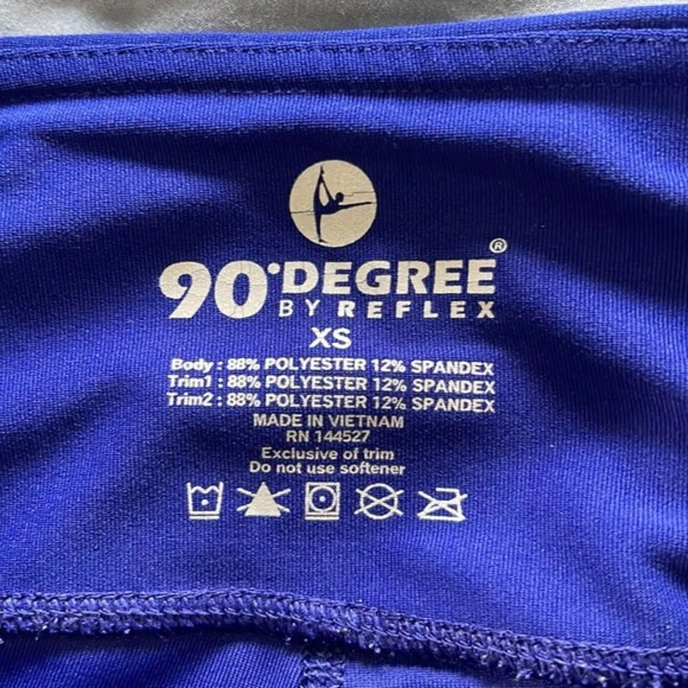 90 Degrees by Reflex Cobalt Blue Mesh Gym Leggings Size XS EUC #5569 - Image 7
