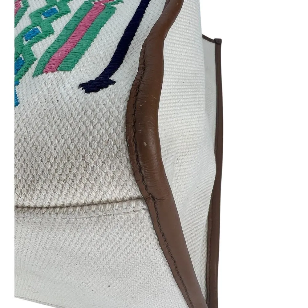 ETRO Embroidered Canvas Shopper Tote Bag Neutrals Brown - Image 13