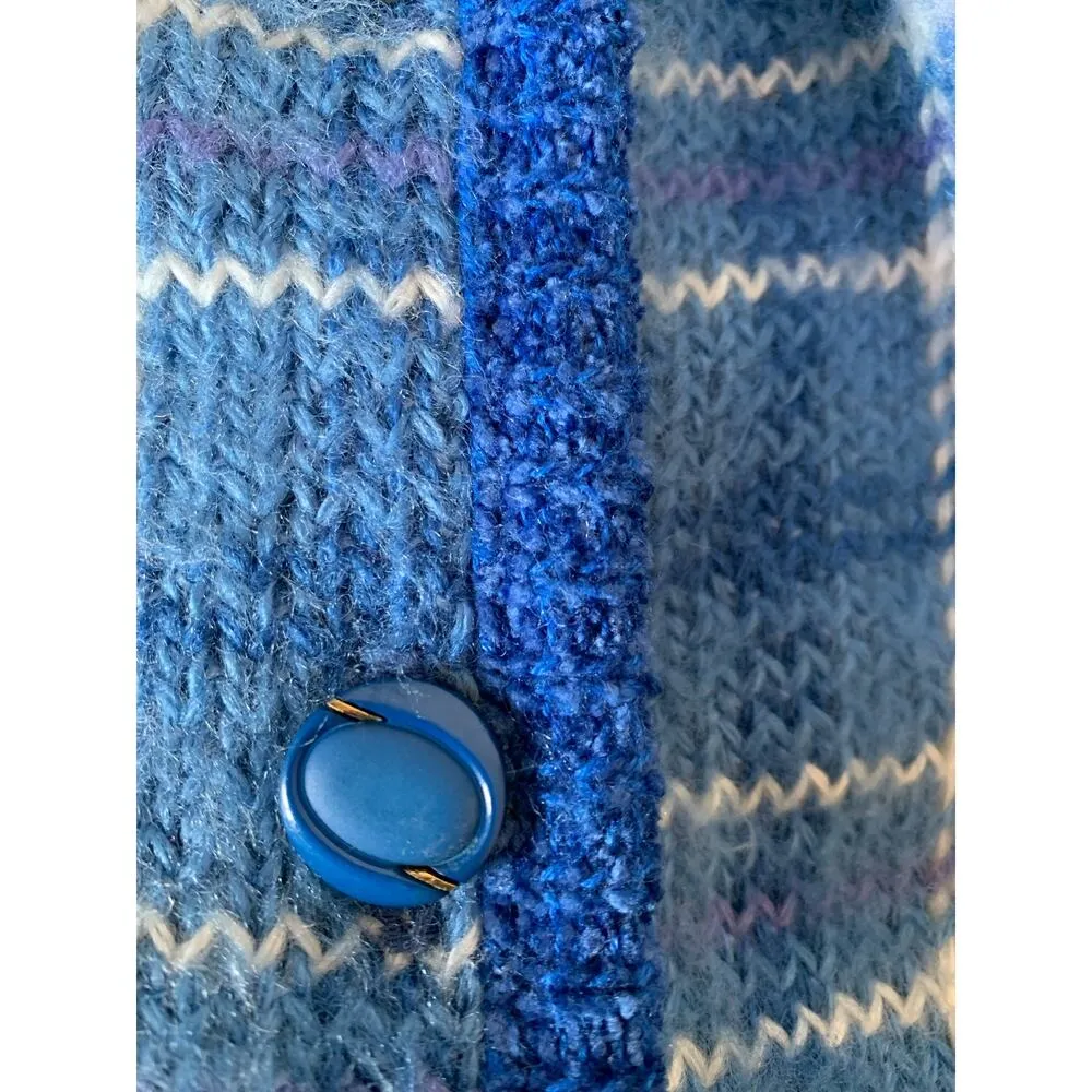 Pendleton Country Sophisticate cardigan blue plaid medium - Image 5