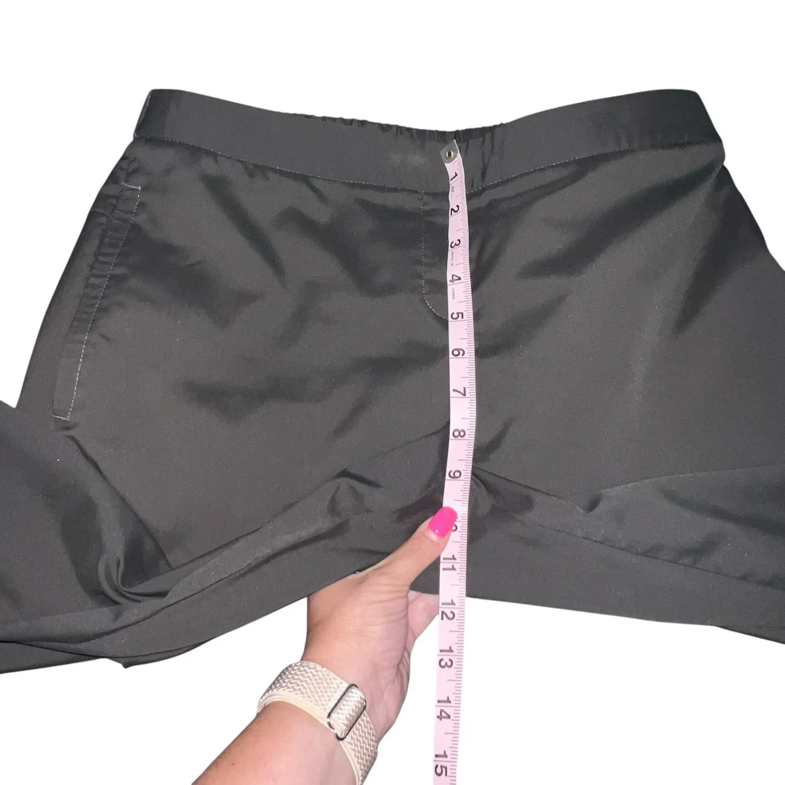 Theory Fog Gray Scyler Sync Ankle Zip Cropped Women Size 12 Pants Stretch Pocket - Image 11