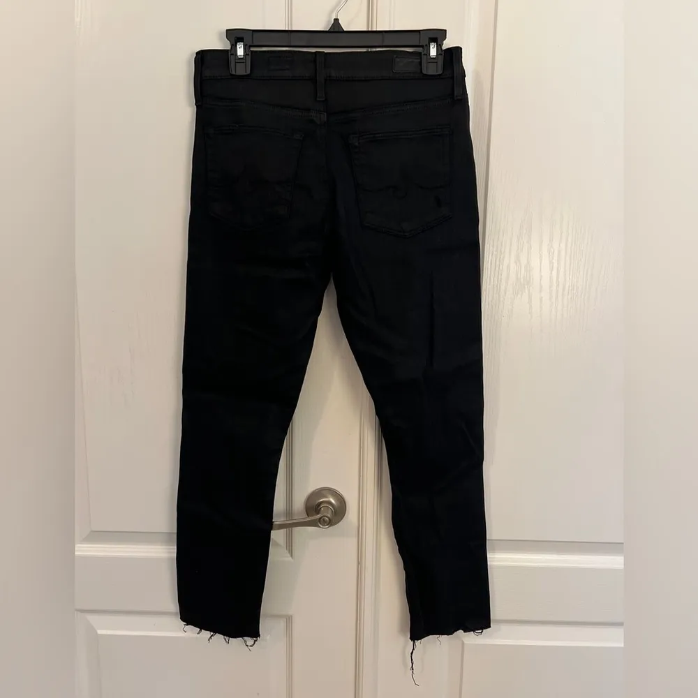ADRIANO GOLDSCHMIED 28R The Farrah Skinny Ankle High Rise Coated Jeans Black - Image 2