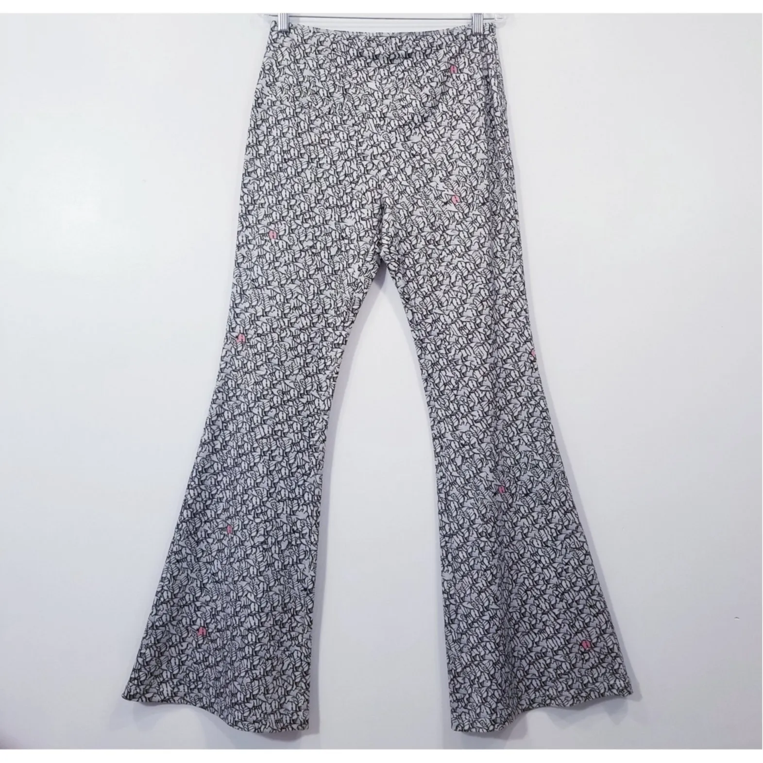 ALA von Auersperg Artwork Printed Pants Wild Leg Gray Size M - Image 13
