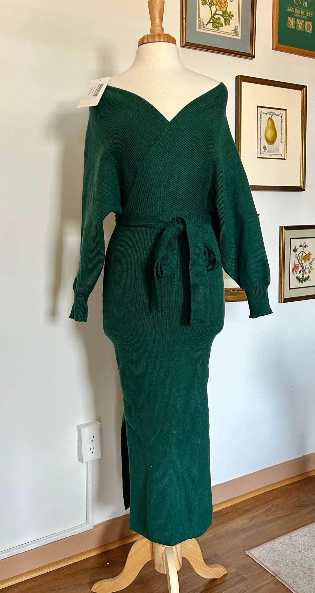 One And Only Collective Emerald Green Sweater Dress Size M - Image 6