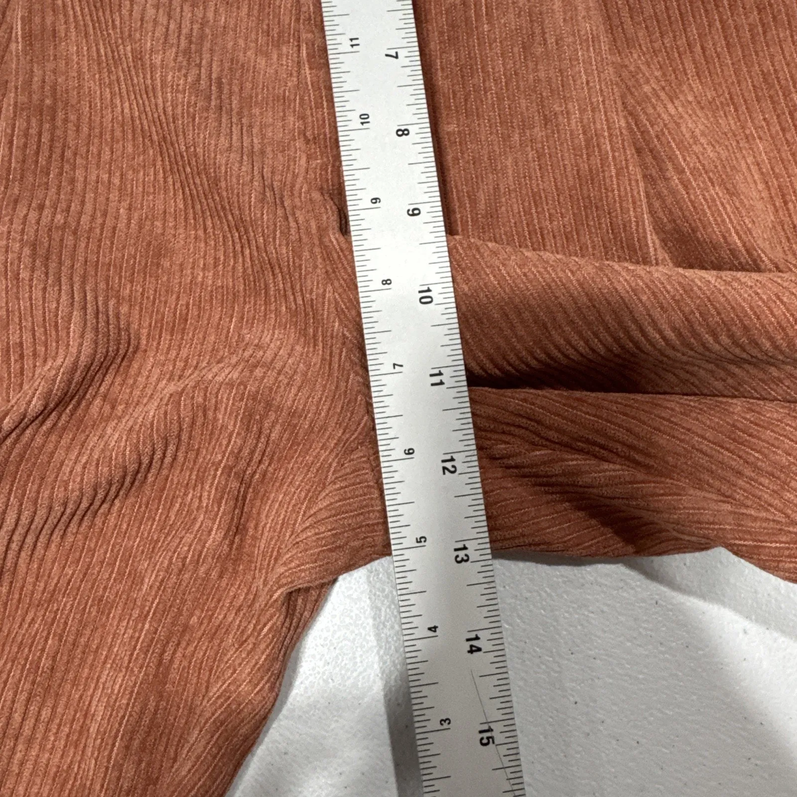 Shein High Rise Corduroy Pants Womens Size 2 Pink Orange Casual Trouser Fall - Image 7