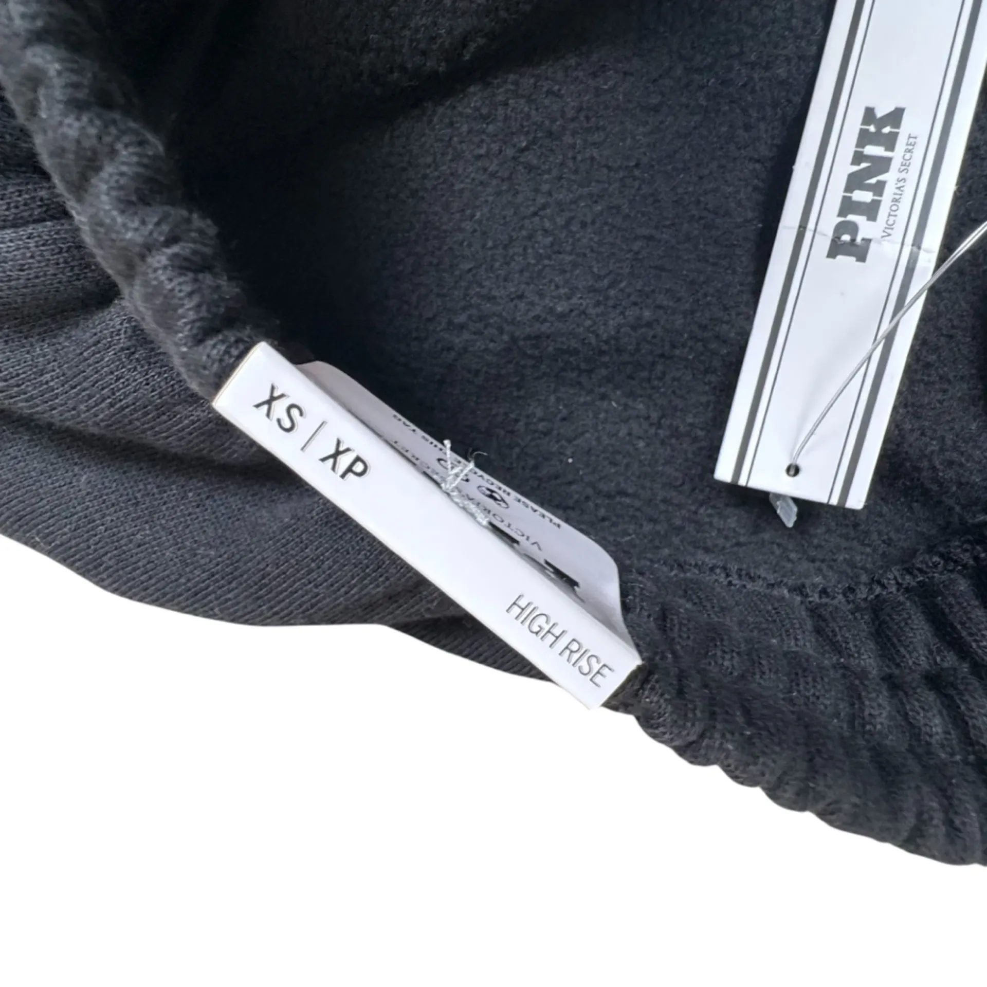 NWT PINK Victoria's Secret Ivy Fleece High Rise Black Slim Sports Sweatpants XS - Image 5