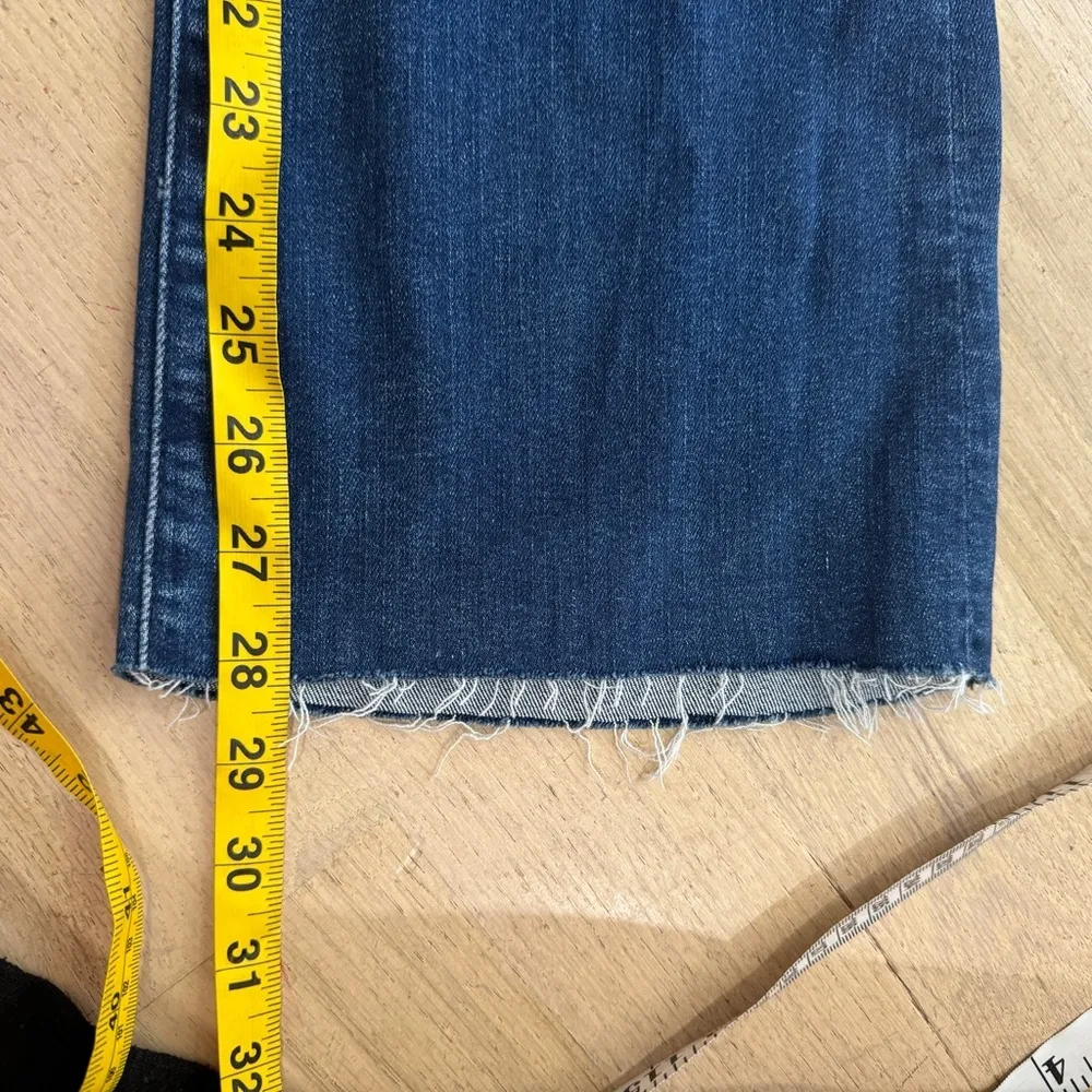 Mother RARE Denim The Tie Back Hustler Ankle Fray Jumpsuit NEW Blue Size 26 - Image 11